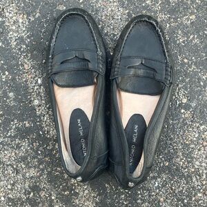ANTONIO MELANI Black Leather Loafers
